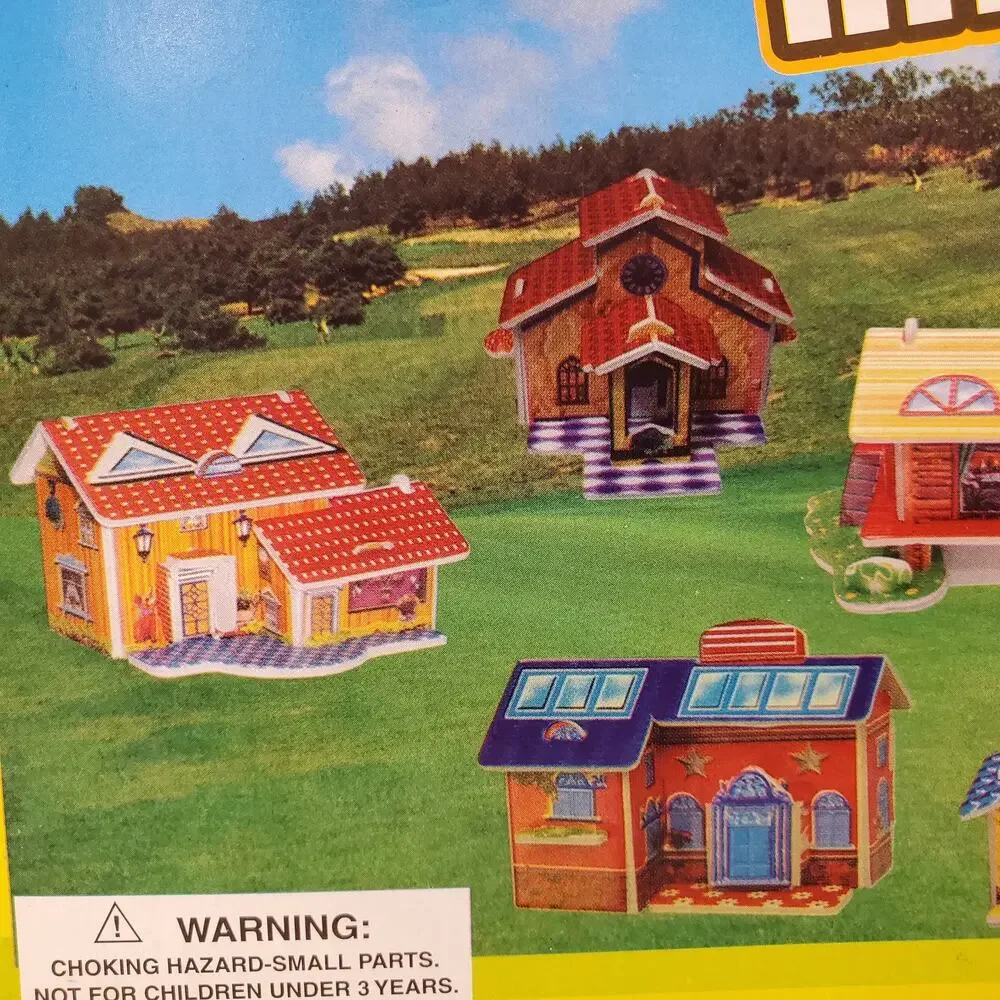 Family Fun Nite 3D Puzzles Town Model 8 Assorted Puzzles Vintage Toys